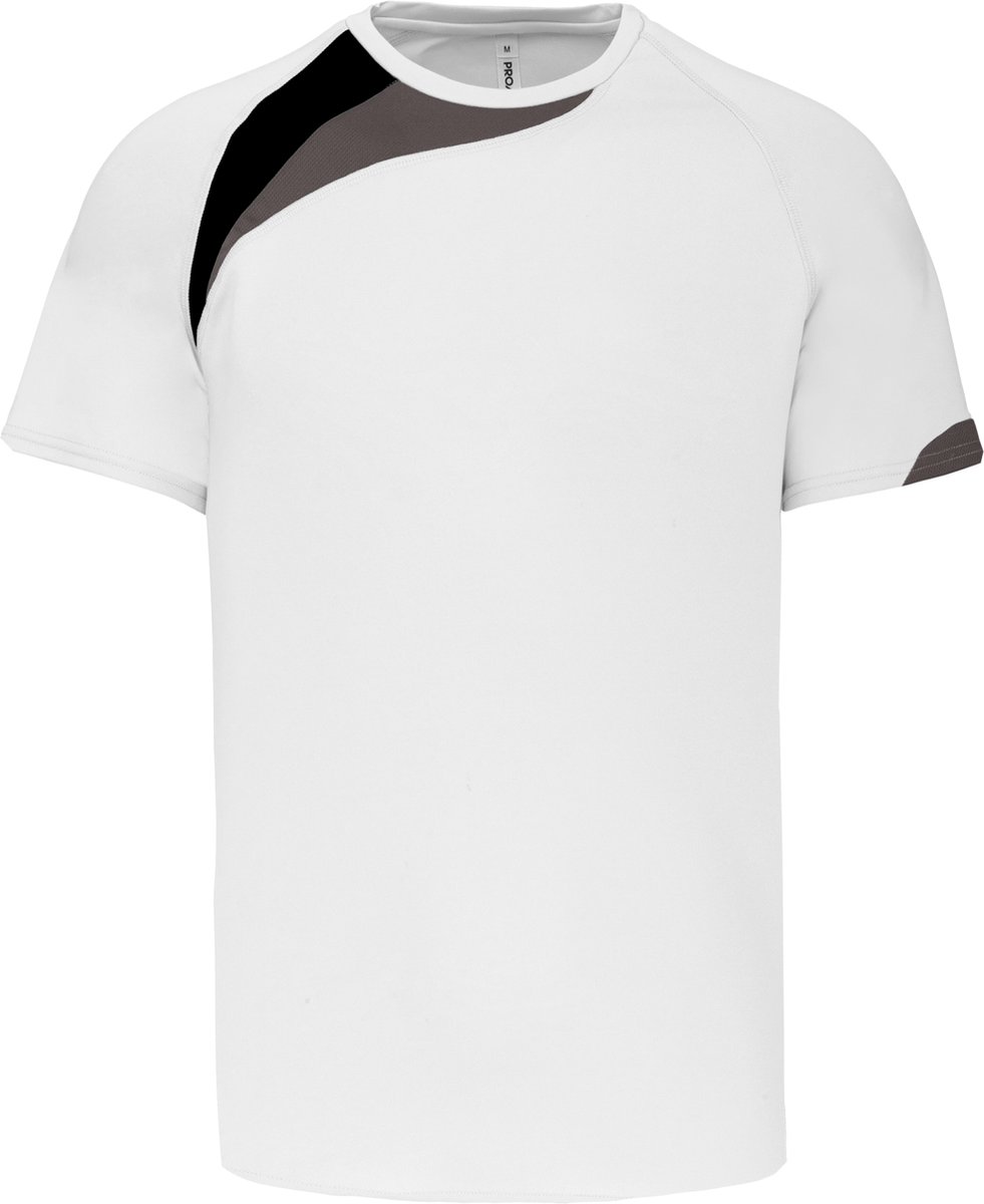 981x1200-17 PROACT® Sportshirt korte mouwen kids PA437 - White / Black / Storm Grey - 8/10 years (8/10 ans) - Afbeelding 1
