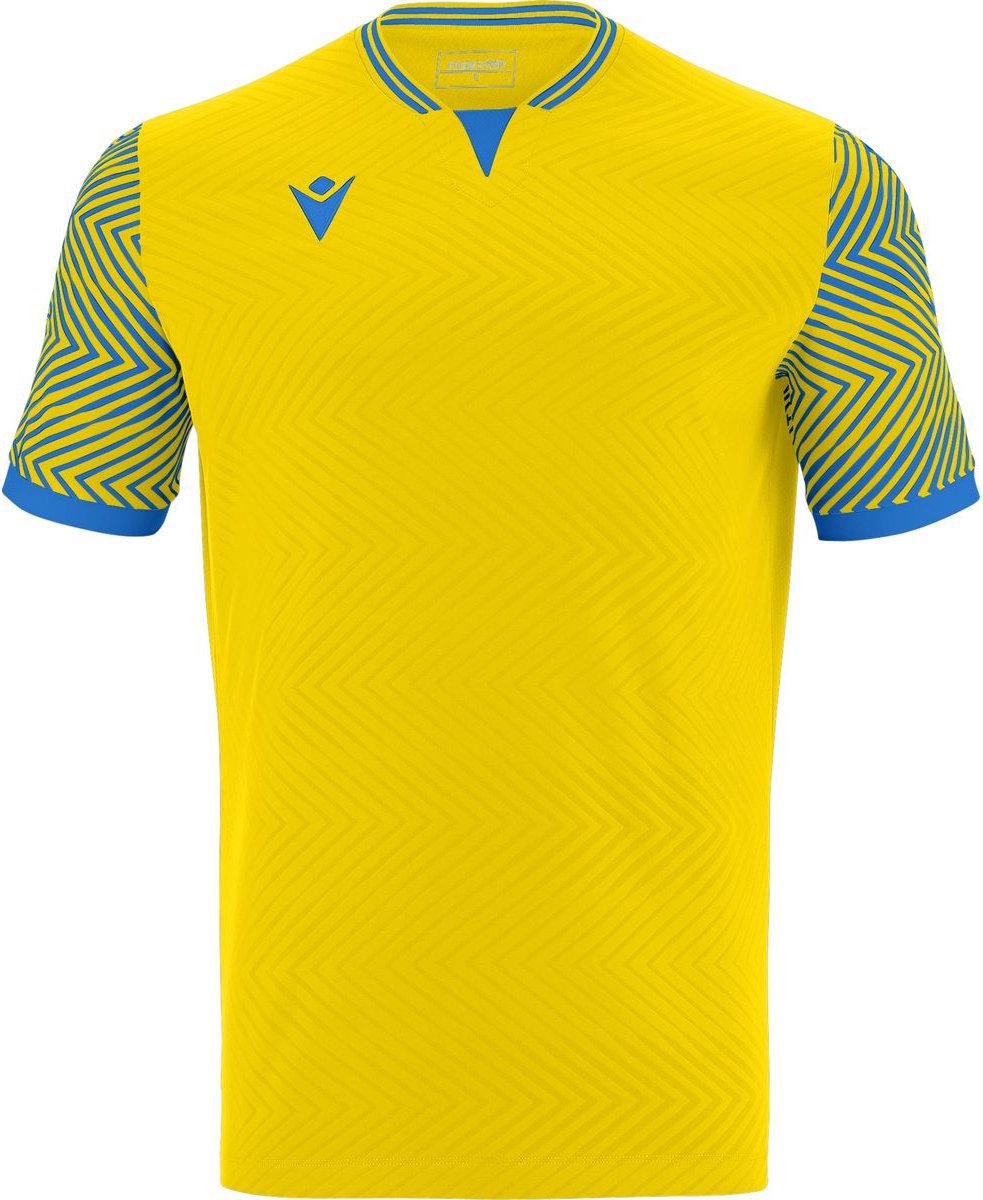 983x1200-25 Macron Tureis Shirt Korte Mouw Heren - Geel / Royal | Maat: L - Afbeelding 1
