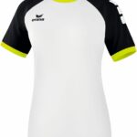 Erima Zenari 3.0 SS Shirt Dames Sportshirt - Maat M  - Vrouwen - wit/zwart/geel