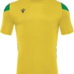 Macron Polis Shirt Korte Mouw Heren - Geel / Groen | Maat: M