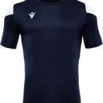 Macron Polis Shirt Korte Mouw Kinderen - Marine / Wit | Maat: 164