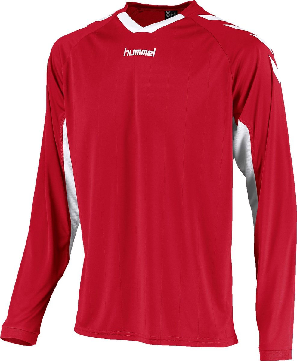 987x1200-22 Hummel Everton Voetbalshirt Lange Mouw Kinderen - Rood / Wit | Maat: 152 - Afbeelding 1