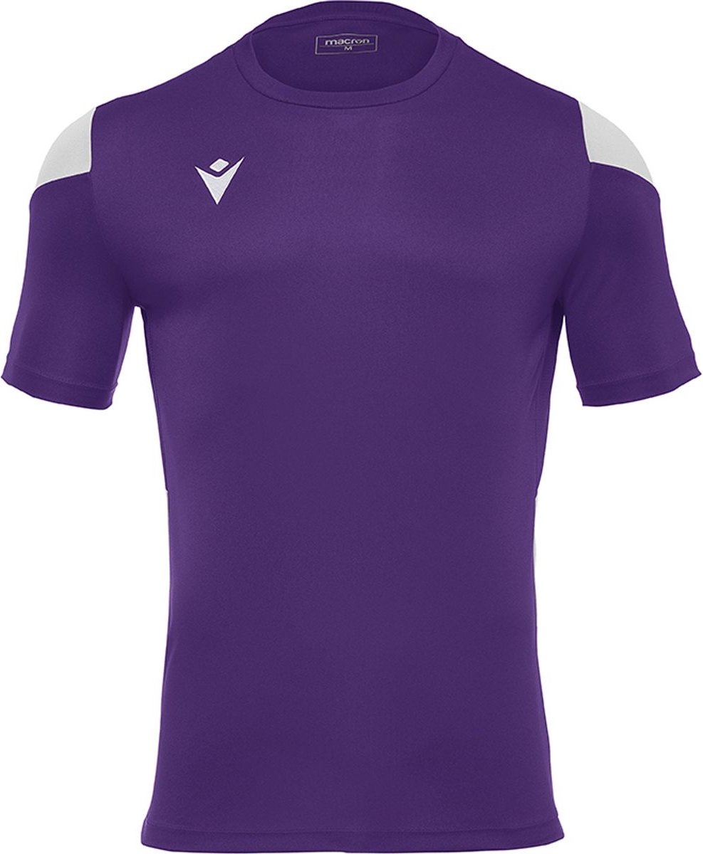 987x1200-25 Macron Polis Shirt Korte Mouw Heren - Paars / Wit | Maat: L - Afbeelding 1