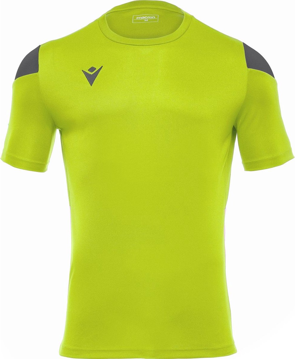 987x1200-39 Macron Polis Shirt Korte Mouw Kinderen - Fluogeel / Antraciet | Maat: 7-8 Y - Afbeelding 1
