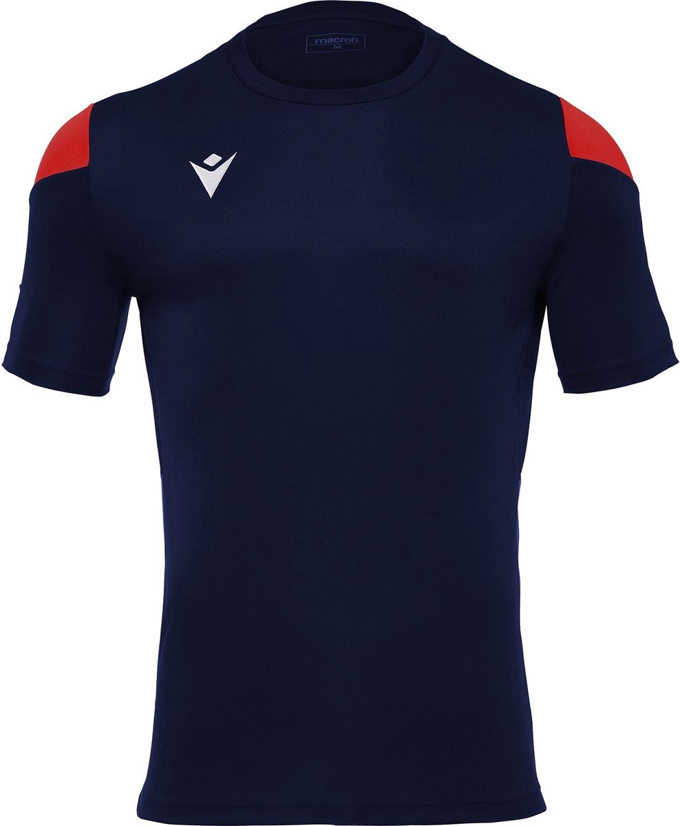 988x1200-34 Macron Polis Shirt Korte Mouw Kinderen - Marine / Rood | Maat: 164 - Afbeelding 1