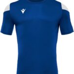 Macron Polis Shirt Korte Mouw Heren - Royal / Wit | Maat: 4XL