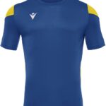 Macron Polis Shirt Korte Mouw Heren - Royal / Geel | Maat: L
