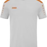 Jako Power Shirt Korte Mouw Heren - Zachtgrijs / Fluo Oranje | Maat: M