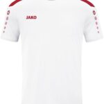 Jako Power Shirt Korte Mouw Kinderen - Wit / Rood | Maat: 128