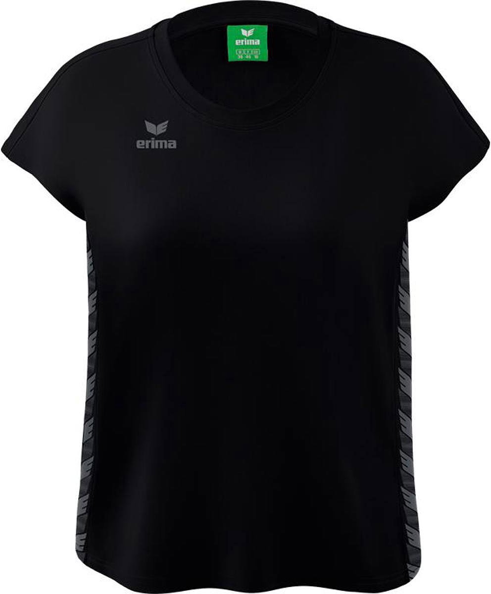 992x1200-80 Erima Essential Team T-Shirt Dames - Zwart / Slate Grey | Maat: 34 - Afbeelding 1