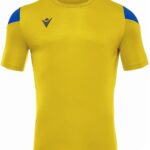 Macron Polis Shirt Korte Mouw Heren - Geel / Royal | Maat: M