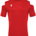 Macron Polis Shirt Korte Mouw Kinderen - Rood / Wit | Maat: 9-10 Y