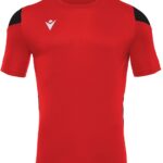 Macron Polis Shirt Korte Mouw Heren - Rood / Zwart | Maat: XXL