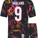 Haaland Noorwegen Voetbaltenue - Gaming - Voetbal Tenue Kinderen - Shirt en Broekje - Jongens en Meisjes - Volwassenen - Heren en Dames - Maat 152