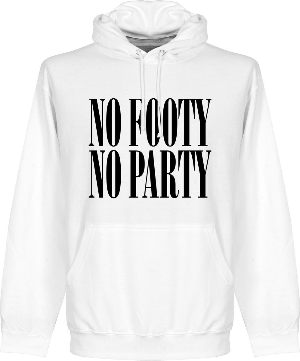 997x1200-56 No Footy No Party Hoodie - Wit - S - Afbeelding 1